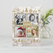 願いの金ゴールド及び白の輝きの休日4の写真を暖めて下さい シーズンカード (スタンド正面)