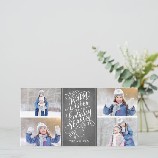 願いをこの休日の手によって文字を入れられる4写真暖めて下さい シーズンカード (スタンド正面)