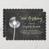 願いを作って下さい! 第21誕生日の招待状 招待状 (正面/裏面)