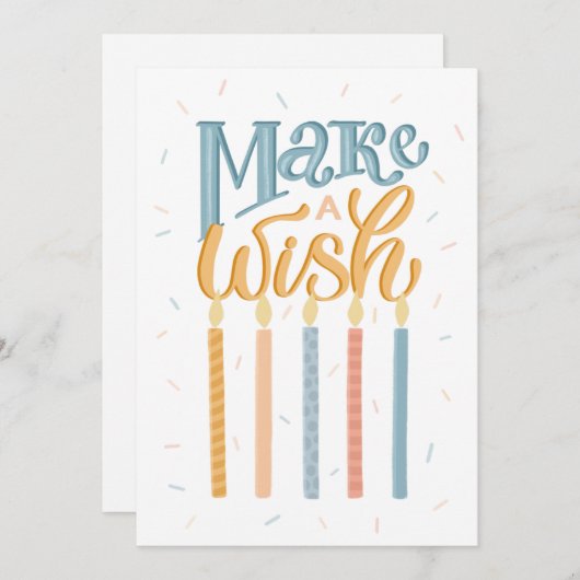 願いを叶えなさい。誕生日タイポグラフィレタリング友 (正面/裏面)