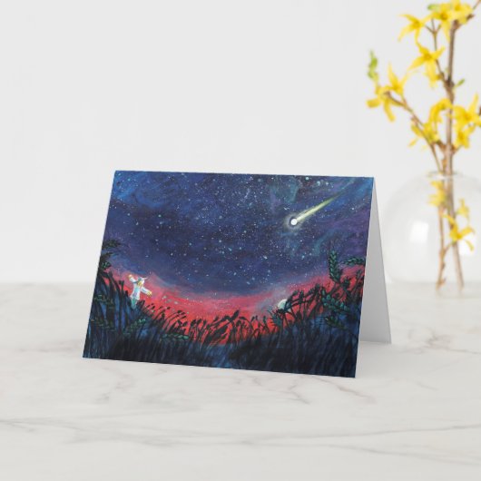 願いを叶える射撃、 発砲スターイラストレーション カード (黄色い花)