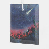 願いを叶える射撃、 発砲スターイラストレーション ガラスオーナメント (正面左)