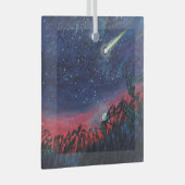 願いを叶える射撃、 発砲スターイラストレーション ガラスオーナメント (正面右)