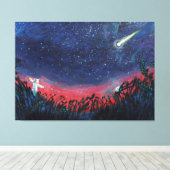 願いを叶える射撃、 発砲スターイラストレーション キャンバスプリント (インサイチュ (ウッドフロア))