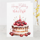 「願いを叶える」お誕生日ケーキ カード (黄色い花)