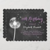 願いを叶えろ!18誕生日招待状(紫) 招待状 (正面/裏面)