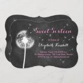 願いを叶えろ！Sweet sixteen招待状（ピンク） 招待状 (正面/裏面)