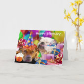 願いを叶吹え!ハッピーバースデーグリーティングカード カード (黄色い花)