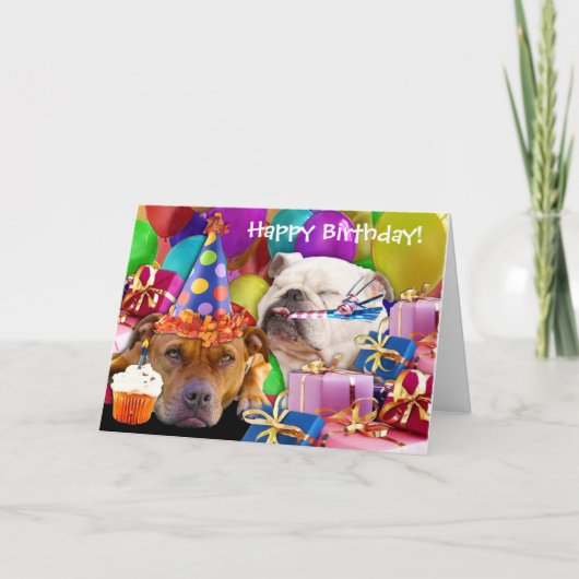 願いを叶吹え!ハッピーバースデーグリーティングカード カード (正面)