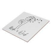 願いを込めたタンポポの花羽を作る タイル (側面)