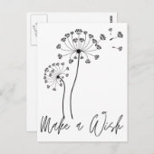 願いを込めたタンポポの花羽を作る ポストカード (正面/裏面)