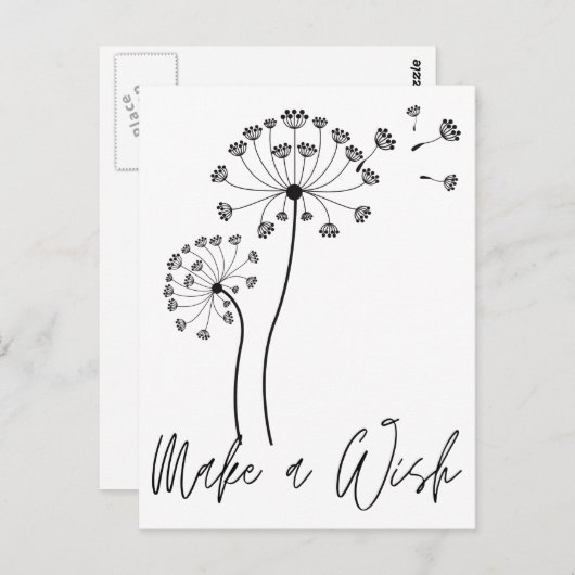 願いを込めたタンポポの花羽を作る ポストカード (正面/裏面)