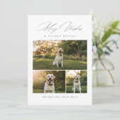 願いメリーと犬のキスペット写真クリスマス シーズンカード (スタンド正面)