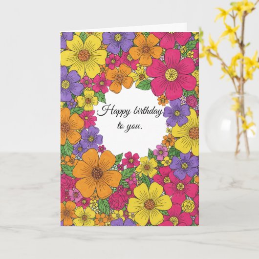 願い事でいっぱいの庭 カード (黄色い花)