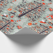 願い事のあるクリスマスツリー（灰色） ラッピングペーパー (角)