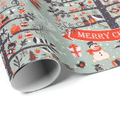 願い事のあるクリスマスツリー（灰色） ラッピングペーパー (ロールコーナー)