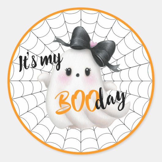 願い事のクモの巣 – BOOday バースデーチャーム ラウンドシール (正面)