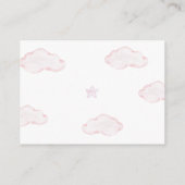 願い事の井戸のテディベア ピンクの女の子の赤ちゃんシャワー エンクロージャーカード (裏面)