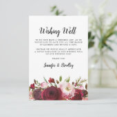 願い事の井戸 | ブラッシュ バーガンディ フローラル エンクロージャーカード (スタンド正面)