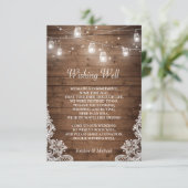 願い事の井戸 | ラスティックウッド メイソンジャー ライト レース エンクロージャーカード (スタンド正面)