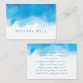 願い事の井戸 夏の結婚式 青い水彩画 エンクロージャーカード (正面/裏面)