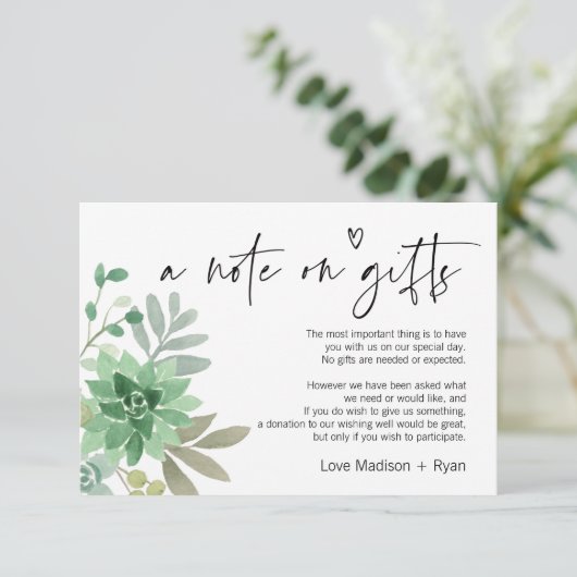 願い事の井戸　結婚式での贈り物に関するメモ エンクロージャーカード (スタンド正面)