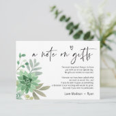 願い事の井戸　贈り物についてのメモ　結婚式招待状 エンクロージャーカード (スタンド正面)