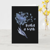 願い事をするタンポポの花 カード (黄色い花)