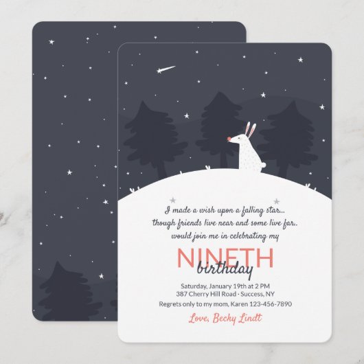 願い事を星に託して 招待状 (正面/裏面)