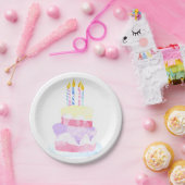 願い事を言って | 水彩画のハッピーバースデーケーキ ペーパープレート (パーティー)