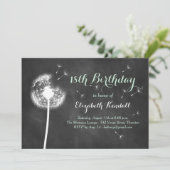 願い事を！第18誕生日招待状（ミント） 招待状 (スタンド正面)