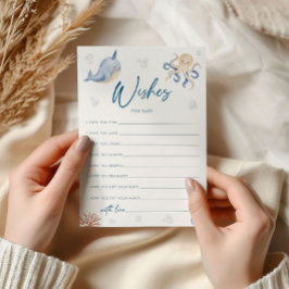 願い事ベビーカード、海赤ちゃんシャワーカード 招待状