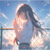 願い事JKシール|寿司娘 GenerativeAI シール (正面)