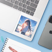 願い事JKシール｜寿司娘 GenerativeAI  シール (ノートパソコンとiPhone)