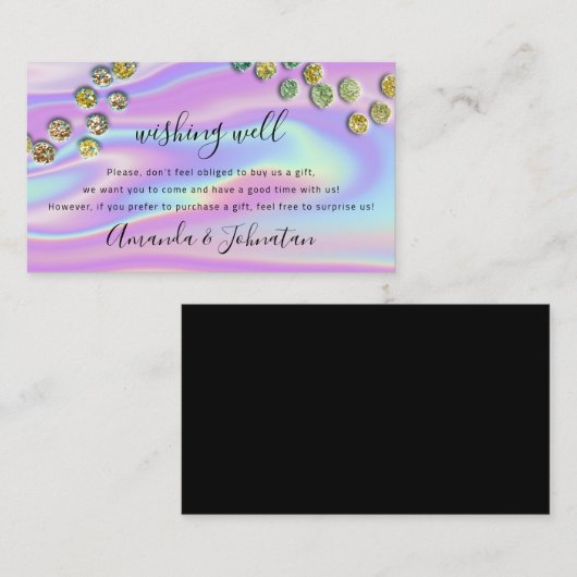 願い井戸の結婚贈り物ホログラフィ優れたック 名刺 (正面/裏面)