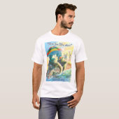 願い恐竜の休暇ここにいました Tシャツ (正面フル)