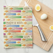 "願い"の誕生日の蝋燭の台所タオル作って下さい キッチンタオル (四つ折り)