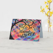 願お洒落事が叶うかわいらしカラフル カード (黄色い花)