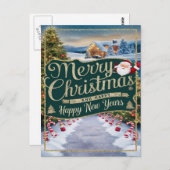 願きらめくい：聖降誕祭のお祝い ポストカード (正面/裏面)