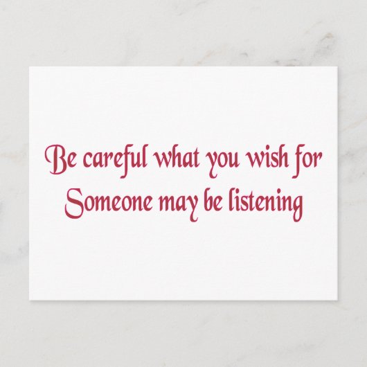願ったことには気をつけろ... ポストカード (正面)