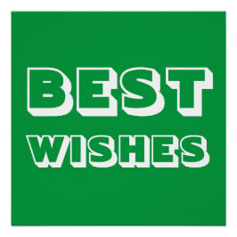 願最高のい、幸運、緑の白 ポスター