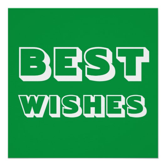 願最高のい、幸運、緑の白 ポスター (正面)