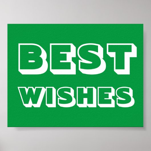 願最高のい、幸運、緑の白 ポスター (正面)