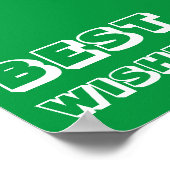 願最高のい、幸運、緑の白 ポスター (角)