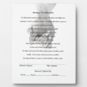 願結婚いを再開するイーゼル付き卓上板飾り フォトプラーク (正面)