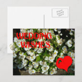 願結婚い、ハート、花 ポストカード (正面/裏面)