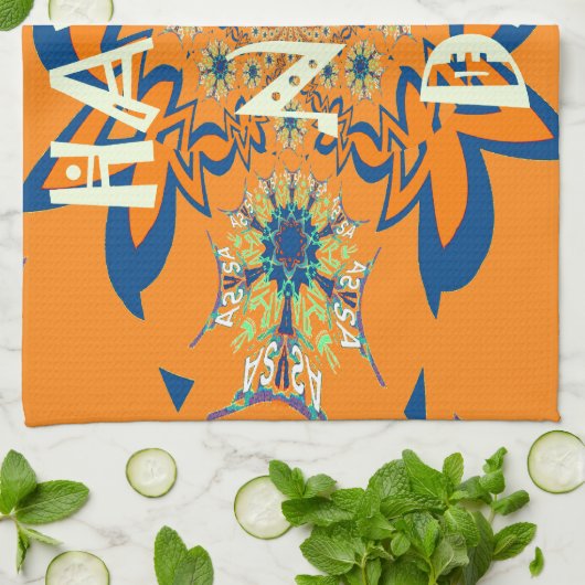 願鮮やかい:素敵なデイアートプリントデザインを持つ キッチンタオル (折り畳み)