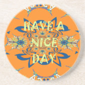 願鮮やかい:素敵なデイアートプリントデザインを持つ コースター (正面)