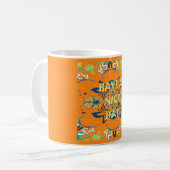 願鮮やかい：素敵なデイアートプリントデザインを持つ コーヒーマグカップ (正面左)