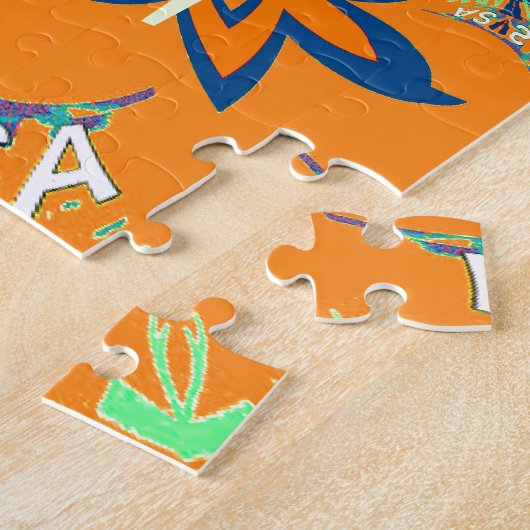 願鮮やかい：素敵なデイアートプリントデザインを持つ ジグソーパズル (側面)